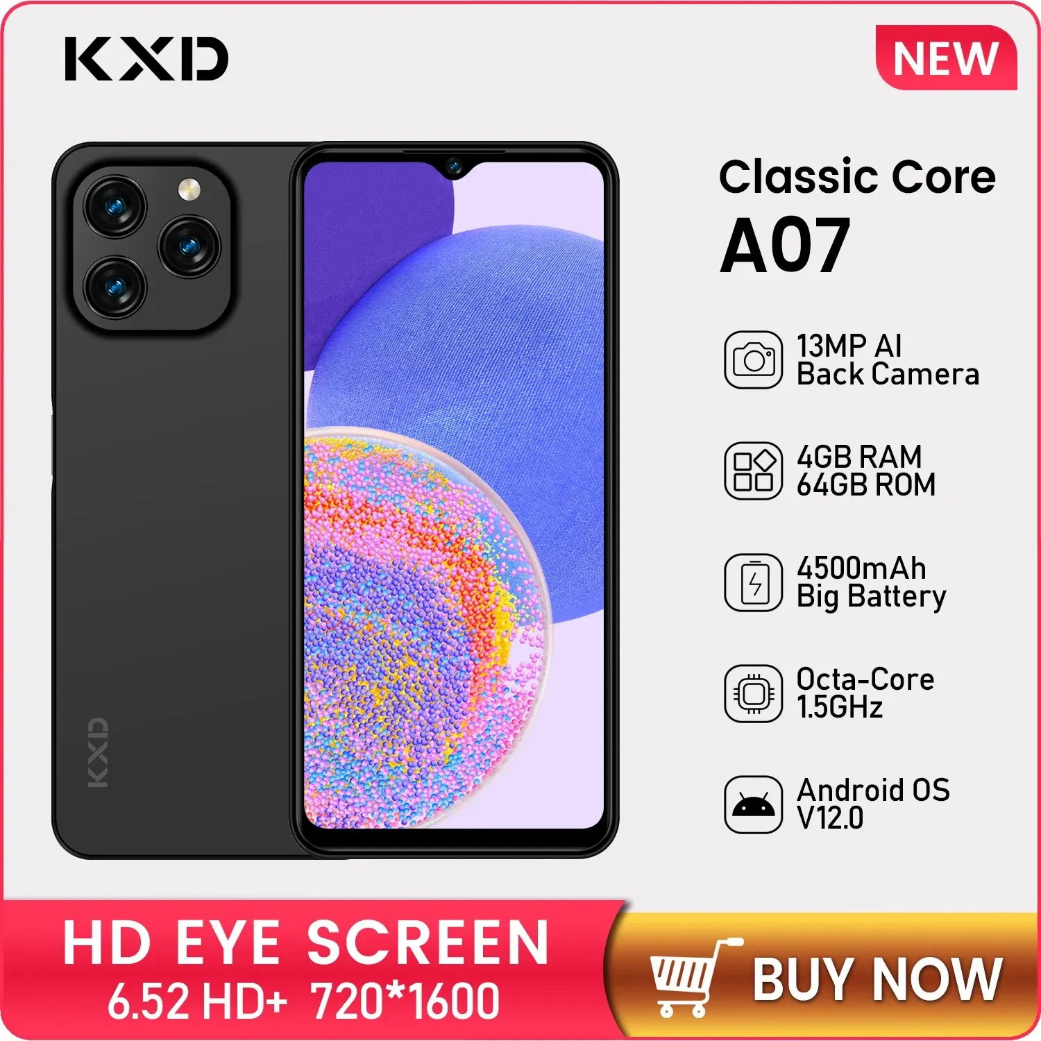 KXD A07 Smartphone 6.52