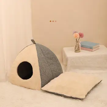Caverna Casa Aconchegante com Almofadada Travesseiro Quente Ninho de Gato Camas para Gatos Interior