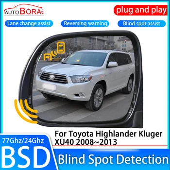 AutoBora Carro de Ponto Cego Sistema de Detecção de BSD BSA Sensor Unidade de Espelho retrovisor de Monitoramento para Toyota Highlander Kluger XU40 2008~2013
