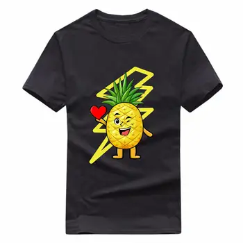 Abacaxi Imprimir T-Shirt Coração dos desenhos animados Bonitos Engraçado crianças