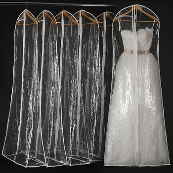 160 cm 180 cm de Atacado Barato Transparente Sólido Para o Vestido de Casamento de Poeira Tampa Extra Grande Impermeável de PVC de Vestuário, Sacos de Vestuário