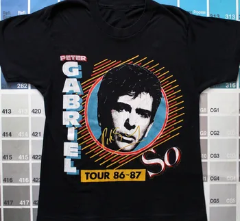 Vintage Peter Gabriel Tour Homens T-shirt Preta de Algodão do Unisex Todos os Tamanhos PT080