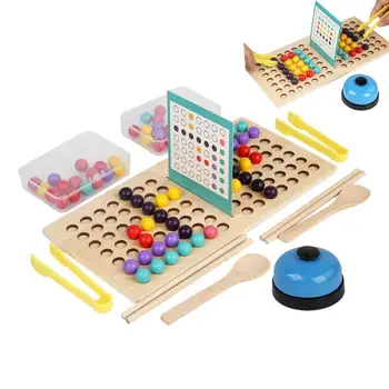 Placa de madeira Bead Jogo Montessori 58pcs Coordenação de Olho da Mão de Esferas Jogo Cognitivo Montessori Brinquedos Seguros Jogo de Tabuleiro Para Meninos