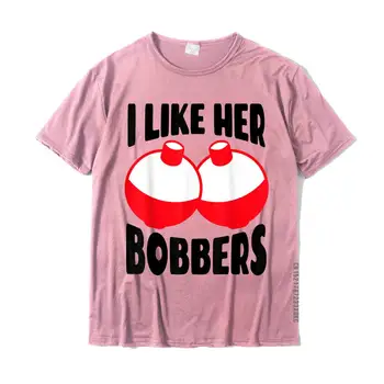 Mens Eu Gosto Dela Bobbers Shirt Engraçada Fishin Casais Presentes T-Shirt Legal De Algodão De Mens Tops, Camisas Retro Clássico Top T-Shirts