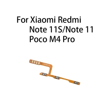 Power ON OFF Interruptor Mute Chave de Controle de Volume, Botão Flex Cabo Para Xiaomi Redmi Nota 11S / Nota 11 / Poco M4 Pro