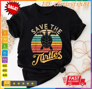 Salvar As Tartarugas Direitos dos Animais de Tartarugas marinhas Estilo Retro Presente T-Shirt de mangas compridas