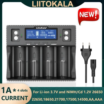 Liitokala Lii-D4XL Lii-S8 18650 Bateria Carregador para D NiMH LiFePO4 bateria do Li-íon de 3,7 V 1.2 V 3.2 V 9V 26650 14500 26700 18350 AA AAA