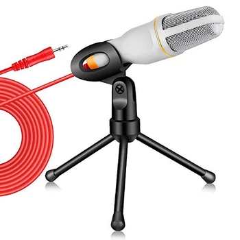 SF-666 Profissional de 3,5 Mm Microfone com Fio em Casa AUX de Áudio Estéreo de área de Trabalho Tripé Conjunto de MICROFONE Para Pc Phone Karaoke