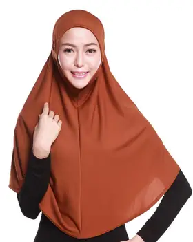 Simples Mulheres Muçulmanas Hijab Quimio Cap Islâmica Cobertura Completa Xales De Oração, Uma Peça De Amira Burca Turbante Femme Headwrap Lenço Ramadã