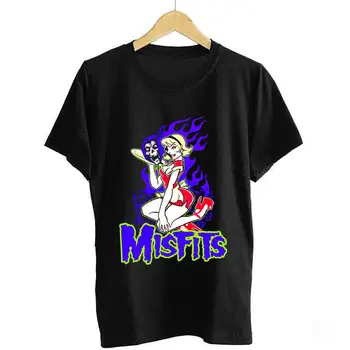 T-Shirt Misfits Punk Rock nova pesado de algodão tee