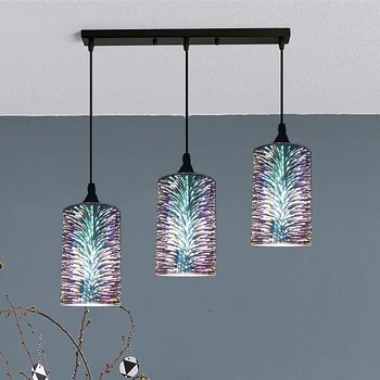 Nordic LED 3D Lustres Coloridos de Vidro da Lâmpada Sala de estar sala de Jantar Cozinha Quarto Novidade lâmpada E27 Decoração de Casa