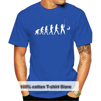 Evolução da Fishinger Engraçado Mens T-Shirt - Presente de Aniversário para o Pai Dele Homens Adultos, T-Shirt de Manga Curta de Algodão Superior Tee