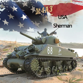 HengLong 1/16 EUA M4A3 Sherman Controle Remoto Tanque de Metal do Carro 3898-1 Modelo Militar Pode Ser Lançada Contra A 7.0 Versão S Brinquedo