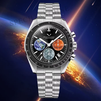 Melhor Venda de Produtos Relógios de pulso Para Homens de Negócio do sexo Masculino de Quartzo Relógios Desportivos 42MM Japão VK63 de Aço Inoxidável Sapphire Relógio