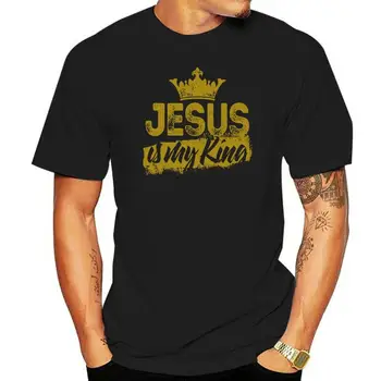 2022 Moda Jesus É O Meu Rei Religião Cristã, O Amor, A Fé Mens T-Shirt Preto Tees