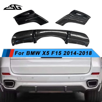 De Fibra de carbono, pára-choques Traseiro Lábio Difusor MP Estilo para BMW X5 X6 F15 F16 2014-2018 Estilo Carro de Atualização