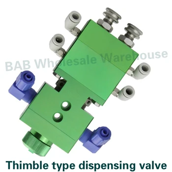 Alta pressão de cilindro único dispensar a válvula de dois líquidos dedal de tipo de dois líquidos AB dispensa válvula