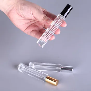 10/30 peça transparente 10ml vazio garrafa de vidro de perfume vaporizador vaporizador pode ser preenchido com spray de perfume de viagem portátil