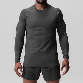 Confortável Mens Tops De Mens Camisas Slim Fit De Cor Sólida Casual, Esporte De Pescoço Tripulação T-Shirts Diária Apto Camisas De Fitness