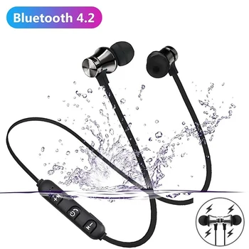 Pescoço Montado Bluetooth sem Fio do Fone de ouvido Fone de ouvido Sport Impermeável Fones de ouvido Decote Magnético Fone de ouvido Com Microfone Para o telefone Esperto