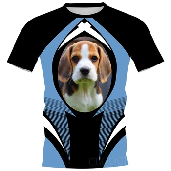 CLOOCL Verão Animal Engraçado Beagle, Cão de Gráficos 3D Camisa de T de Crianças Casual T-shirt Menino Menina Unissex, Roupas da Moda de T-Shirt Masculina Tops