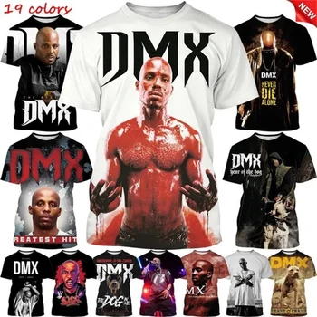 Venda Quente nova Earl Simmons 3D de Impressão de T-Shirt, o Rapper DMX Casual, Gola Redonda, Manga Curta Moda Unissex Hip Hop Tops Tshirt Tees