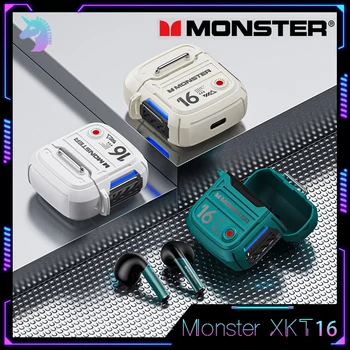 Monster XKT16 sem Fio Fone de ouvido Fones de ouvido Bluetooth Fone de ouvido Gamer TWS Aparelhagem de Baixa Latência e de Peso Leve, Impermeável Inpx3 Fones de ouvido