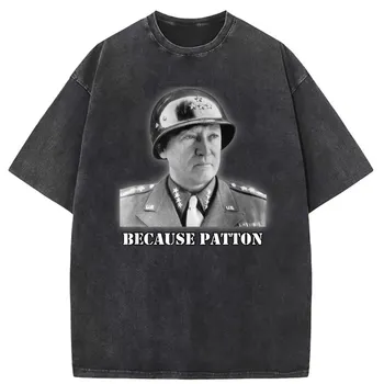 Porque Gêneros George S. Patton Homens Gráfico Impresso T-shirts de Verão ao ar livre Manga Longa Camiseta de Homens na Moda Camisolas