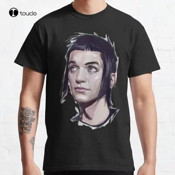 Brian Molko-Retrato (Placebo) Clássica T-Shirt de Algodão T-Shirt Personalizada Aldult Adolescente Unissex Digital de Impressão de Camisetas Xs-5Xl