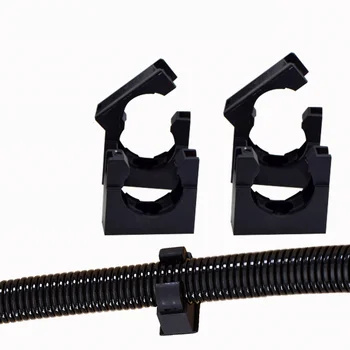 2pcs de tubos de Plástico clipe Limite de rosca corrugado Tubo suporte de montagem suporte Fixo prendedor de fio suporte do cabo organizador protetor