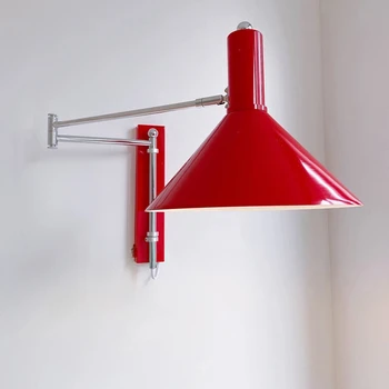 Dobrável Lâmpada Extensível de parede, lâmpada Industrial de decoração de quarto Lâmpadas de Parede para Leitura de Cabeceira Branca Preta Vermelha luzes de parede com Plug