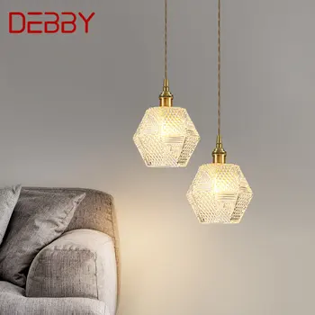 DEBBY Nórdicos Bronze LED luminária Moderna Simplicidade Criativa de Vidro Pendurado Luminária Para Casa, Sala de Jantar, Quarto Barra
