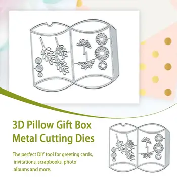 Travesseiro 3D Caixa de Presente de Corte de Metal Morre DIY Scrapbooking Cortando Álbum de Fotos de Artesanato em Relevo Decorativo Modelo J1L5
