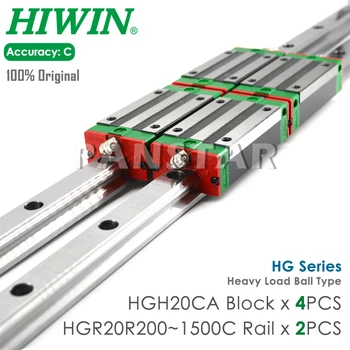 Original da Guia Linear HIWIN HGR20 200 300 400 500 600 700 800 900 1000 mm 1100 1200 1500 Ferroviário HGH20CA Transporte Slide CNC Router