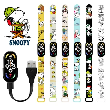 Disney Snoopy Bluetooth Smart Watch M7 Pulseira De Esportes Eletrônicos De Frequência Cardíaca Pressão Arterial De Oxigênio No Sangue Relógio Monitoramento