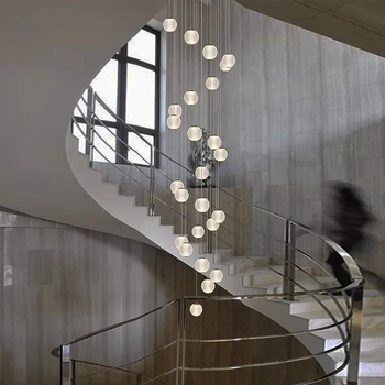 Decoração de casa moderna led luzes de pingente de lâmpadas de luz forstaircase Lustres para sala de estar pendurado luz iluminação interna