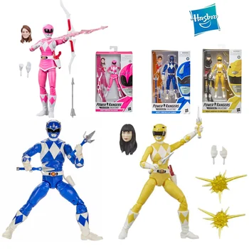 Hasbro Power Rangers Relâmpago Coleção Rosa Ranger Amarelo Ranger, Ranger Azul Figura De Ação Figura 6 Polegadas Colecionável Brinquedo