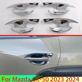 Para Mazda CX-50 2023 2024 Acessórios do Carro ABS Cromado maçaneta da Porta Tigela Tampa do Copo Cavidade Guarnição Inserir Pegar o Molde Enfeite