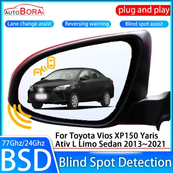 Carro de Ponto Cego Sistema de Detecção de BSD Sensor Unidade de Espelho retrovisor de Monitoramento para Toyota Vios XP150 Yaris Ativ L Limousine Limousine 2013~2021