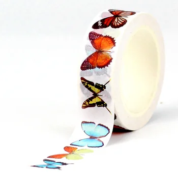 NOVO 1PC 10M de Decoração de Primavera de Damasco Enxofre Butterfly Adesivo de Papel Japonês de Mascaramento Washi Tape Bonito Diário de artigos de Papelaria