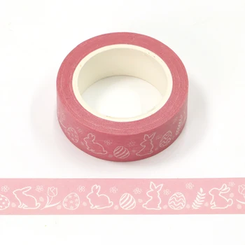 NOVO 1PC 15mm*10m de Páscoa, Coelhos, Ovos Floral Decorativo Washi Tapes Scrapbooking material de Escritório washi tape adesivos