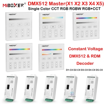 MiBoxer DMX512, Mestre 86 Toque do Painel de Parede, Interruptor Remoto de Tensão Constante DMX512&RDM Decodificador DC12~24V PWM 2,4 G de RF Controle de