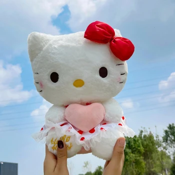 Kawaii Hello Kitty De Pelúcia Sanrio, Pelúcia, Pelúcia Animais De Pelúcia Cupido Coração Boneca Bonito Decoração Do Quarto De Dormir Travesseiro Boneca