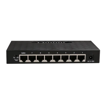 8 Portas Gigabit Switch Desktop Ethernet RJ45 10/100/1000mbps Concentrador de rede local de Plástico de Caso com a UE Plug EUA