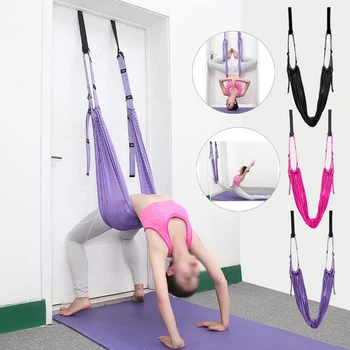 Ajustável Aérea Yoga Alça de Alongamento Anti-gravidade Rede Balançar Inversão de Exercícios Correia Flexibilidade Instrutor de musculação
