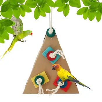 Brinquedos Para Pássaros, Aves, Mordendo Os Brinquedos Triangular Colorida Gaiola Acessórios Para Periquitos Periquitos Periquitos E Papagaios De Forrageamento De Quebra-Cabeça