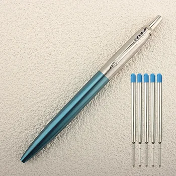 1Pcs de Metal Canetas Esferográficas Automática Pena de Bola G2 Recarga de Tinta Azul para a Escola de Escritório material de Papelaria Escrita de 0,7 mm