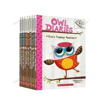 17 Livros/Set Coruja Diários Inglês Livro De Imagens De Crianças De Educação Infantil Aprendendo A Escrever O Diário De Meninas' Idade De 6 A 12 Anos