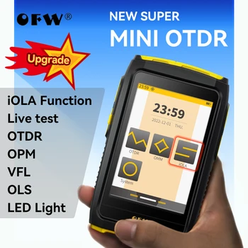 Mini OTDR Ativo de Fibra de Teste 1550nm 20dB de Fibra Óptica Refletômetro Tela de Toque OPM VFL OLS iOLA Mapa de Eventos