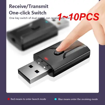 1~10PCS Universal USB 5.0 Receptor de Áudio sem Fio Adaptador de Conector de Microfone Transmissor de 3,5 mm AUX Receptor Plug And